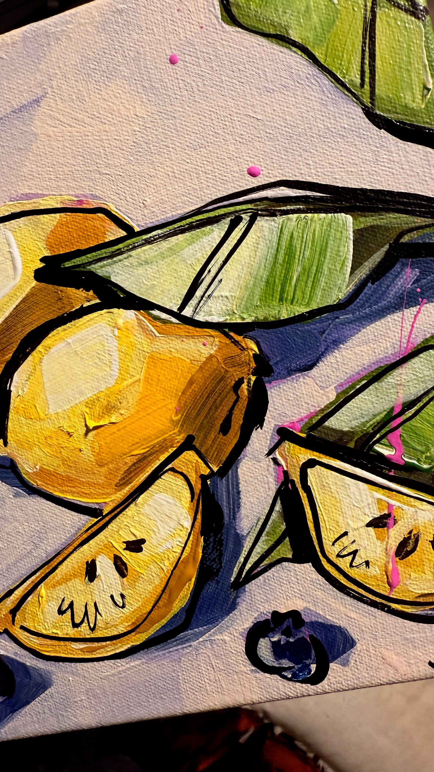 Lemon & Blueberries | Mini Original Artwork