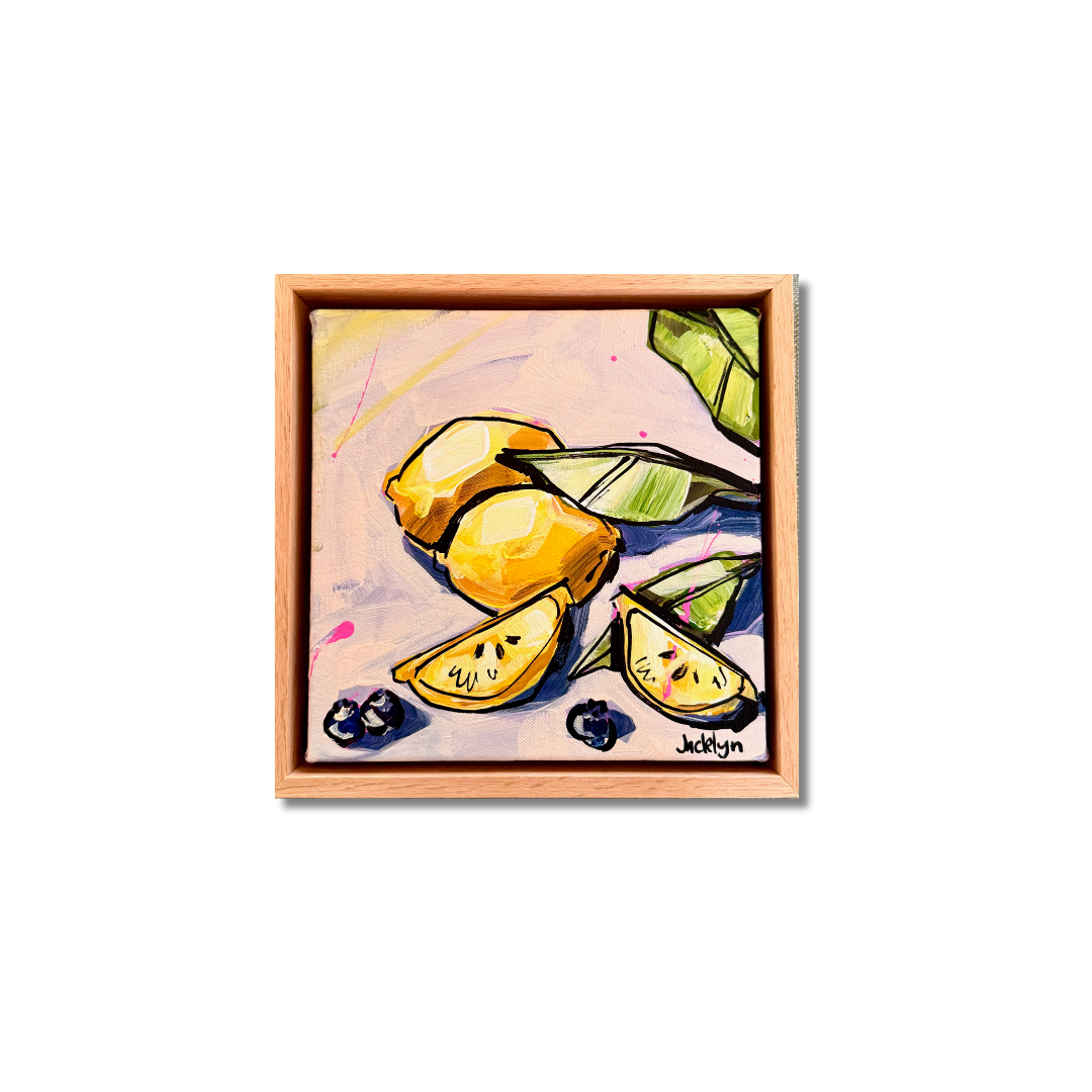 Lemon & Blueberries | Mini Original Artwork