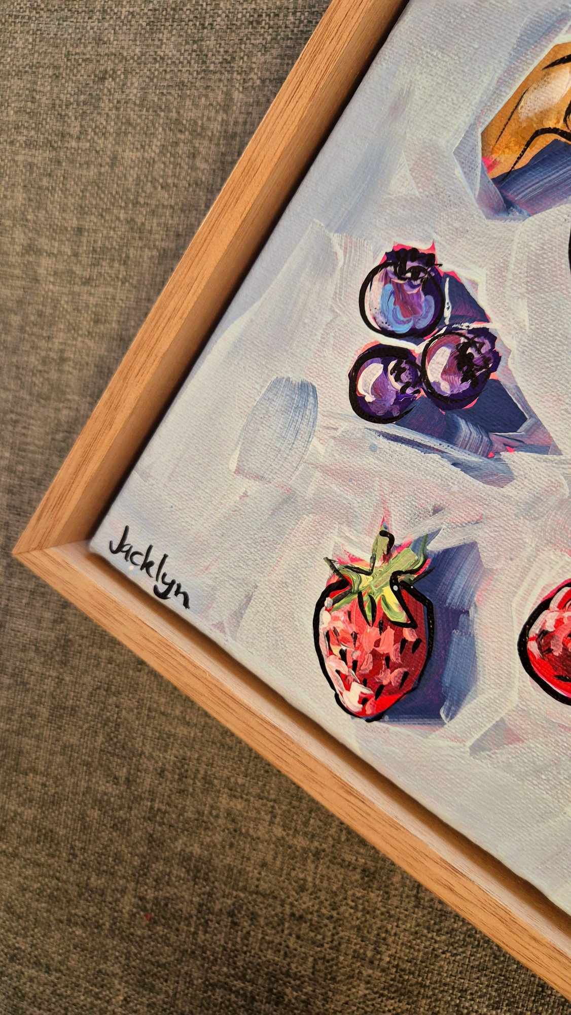 Croissant with Berries | Original Artwork