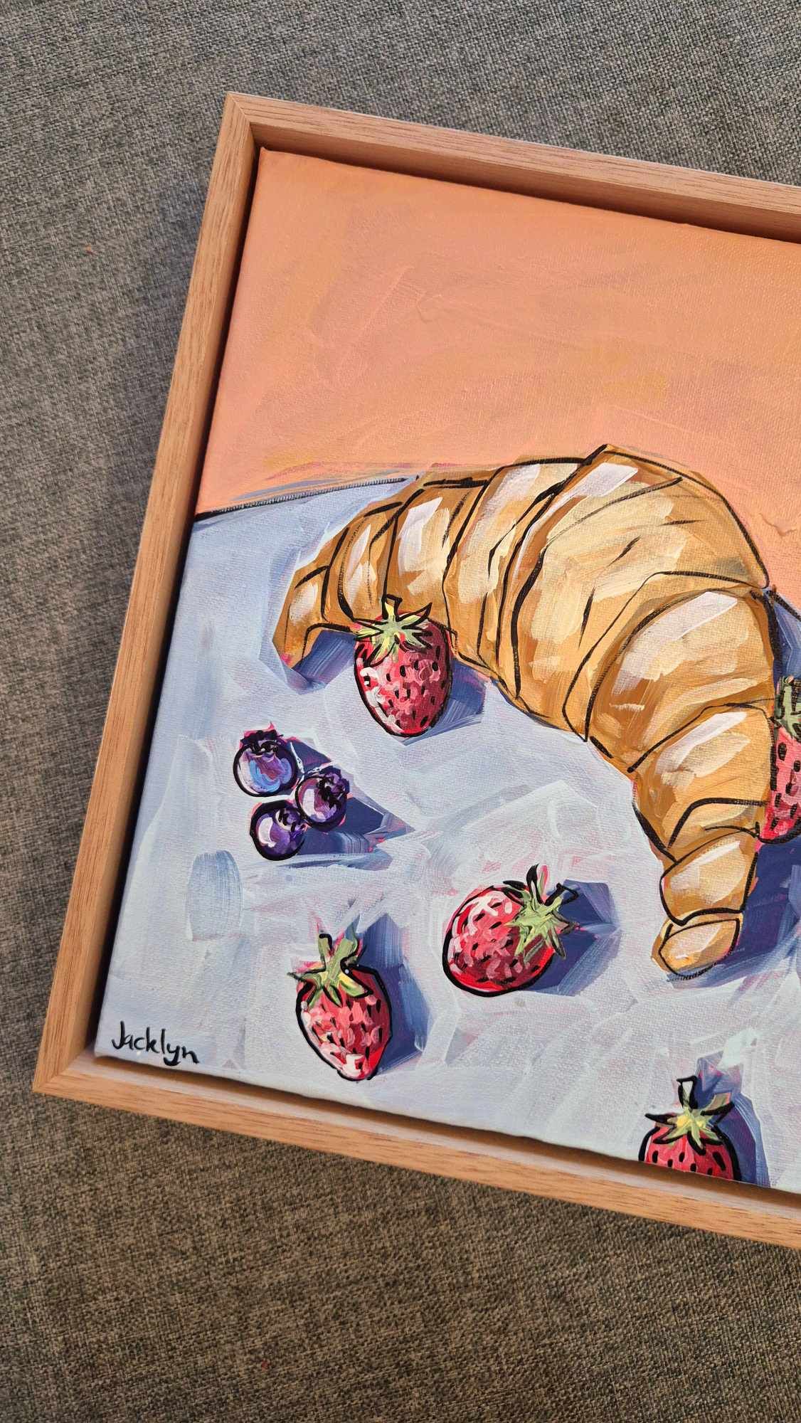 Croissant with Berries | Original Artwork