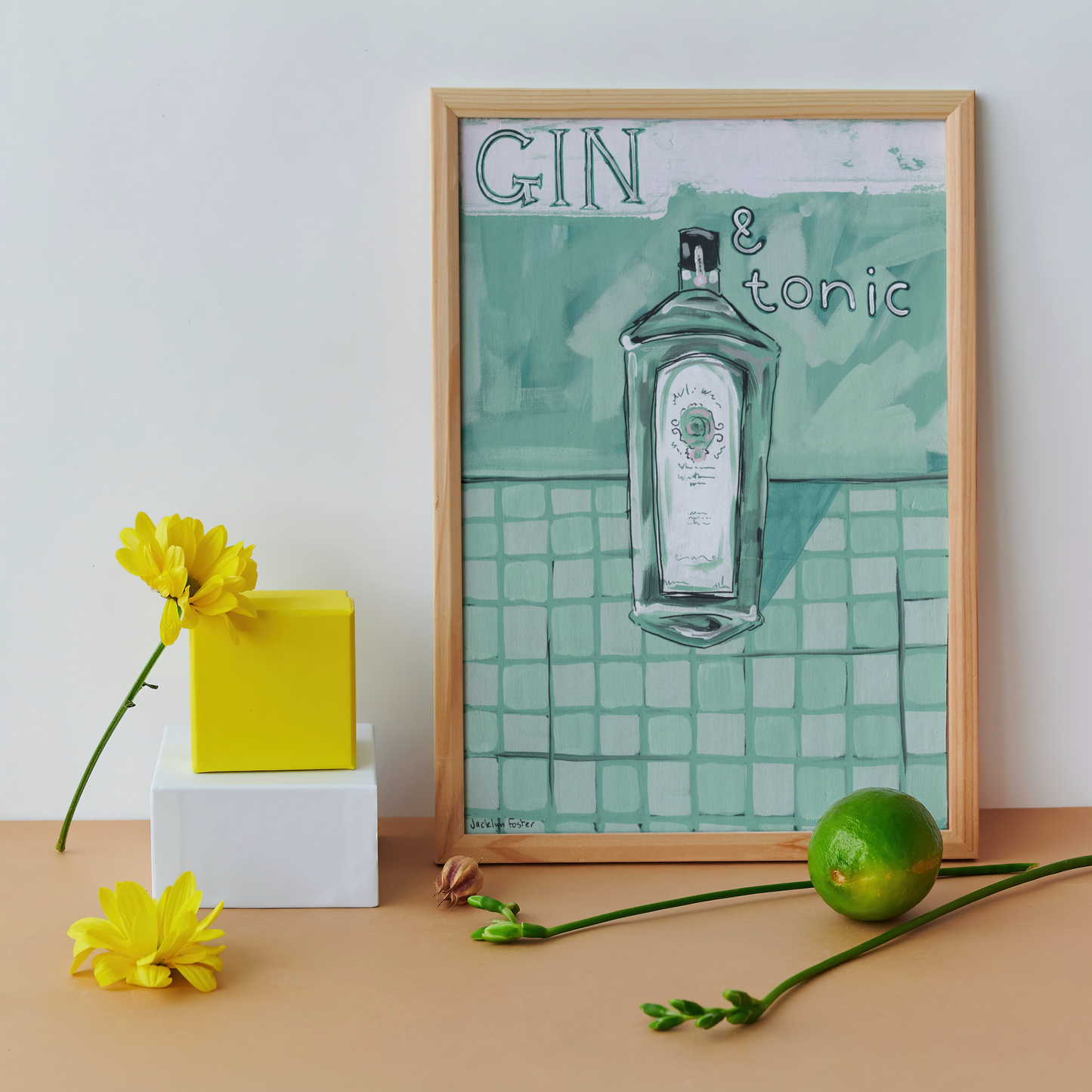A4 Print - Gin and Tonic (pastel)