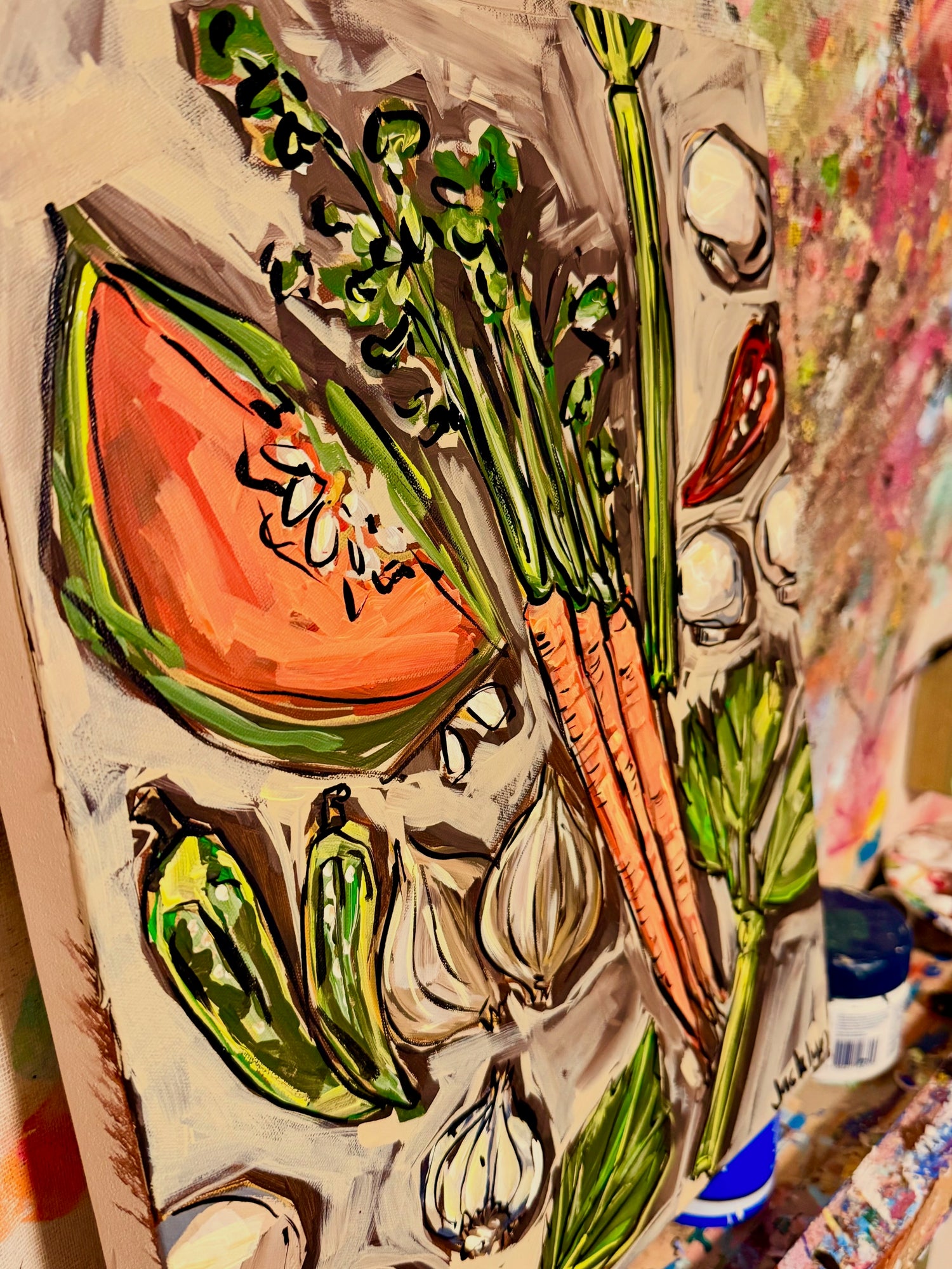 Winter Soup Vegetables | Original Artwork
