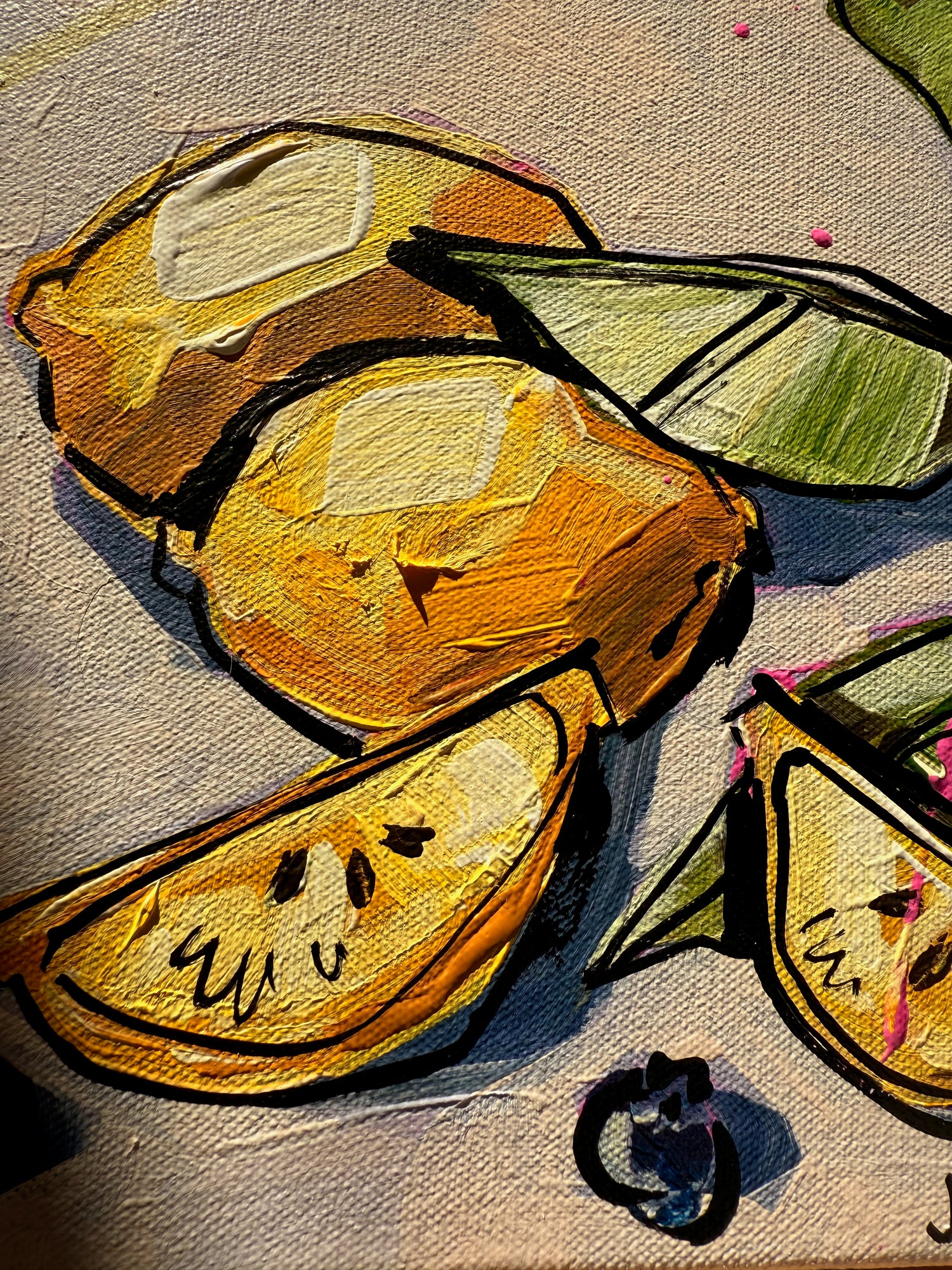 Lemon & Blueberries | Mini Original Artwork