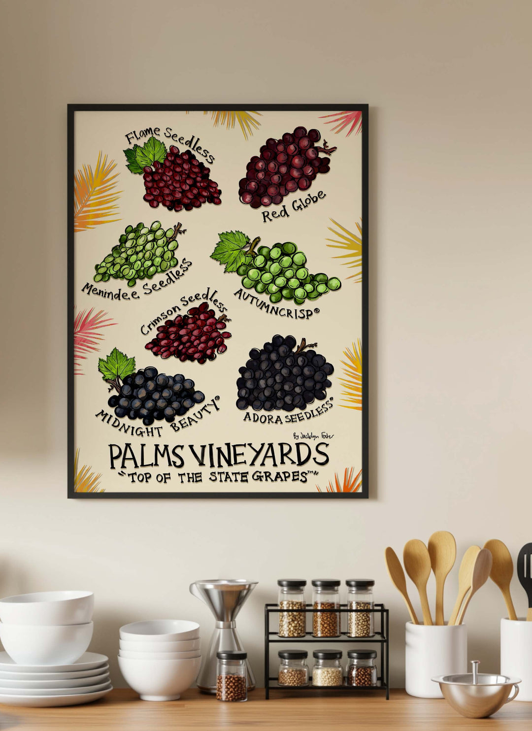 Palms Vineyards Grapes Print