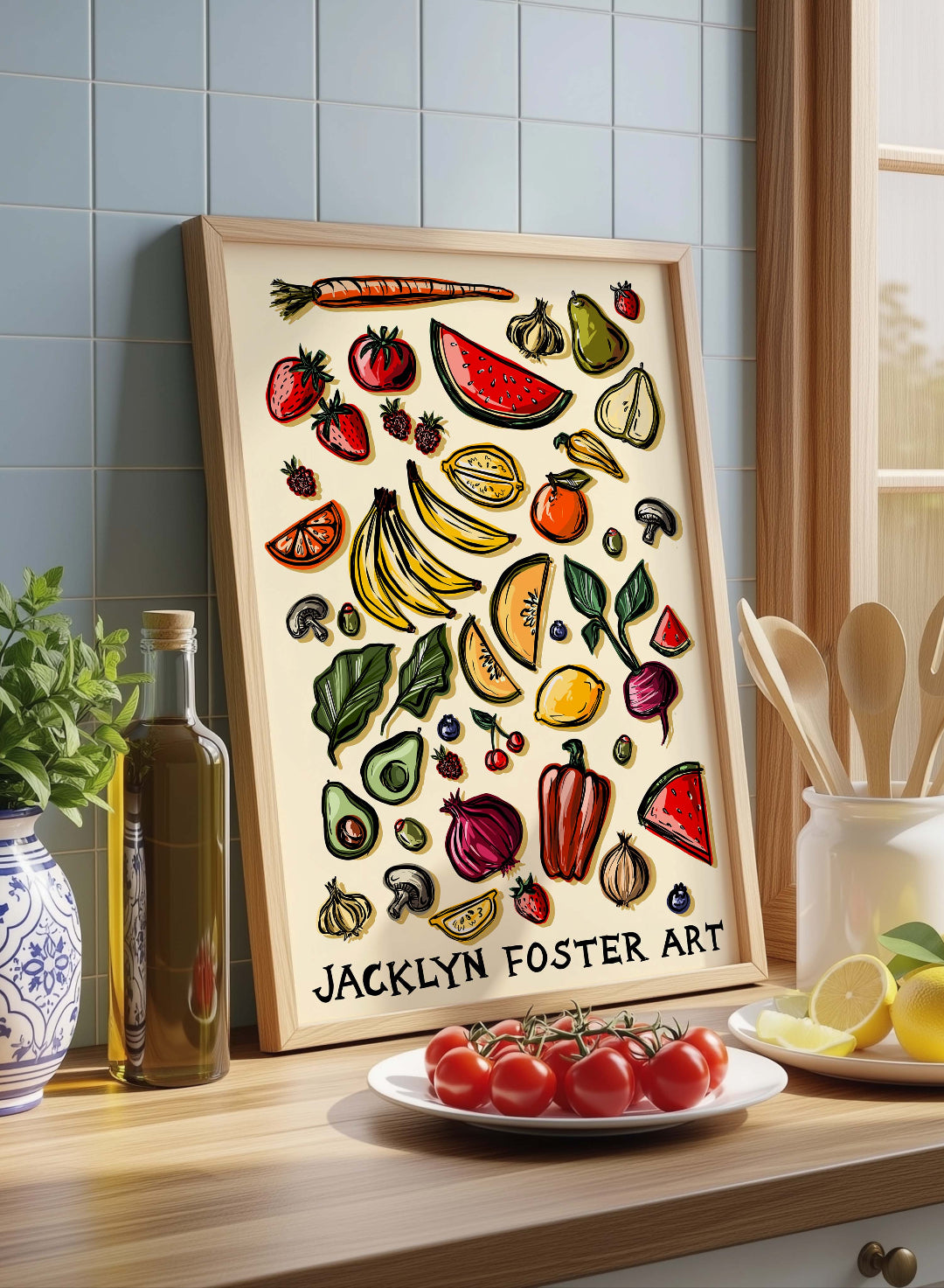 Fruit & Veg Market | Kitchen Poster Club