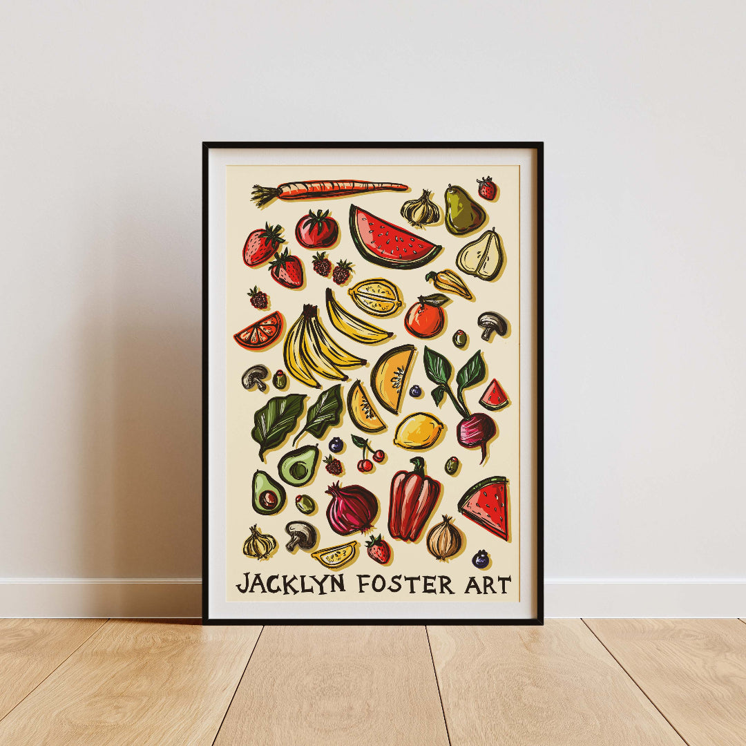 Fruit & Veg Market | Kitchen Poster Club